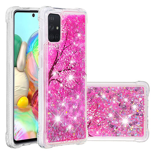 Silicone Candy Rubber TPU Bling-Bling Soft Case Cover S03 for Samsung Galaxy A71 5G Hot Pink