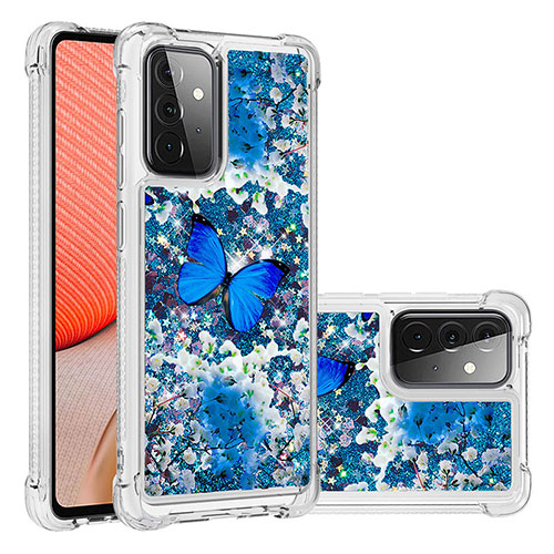Silicone Candy Rubber TPU Bling-Bling Soft Case Cover S03 for Samsung Galaxy A72 5G Blue