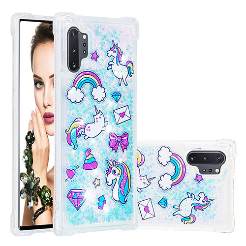 Silicone Candy Rubber TPU Bling-Bling Soft Case Cover S03 for Samsung Galaxy Note 10 Plus 5G Sky Blue