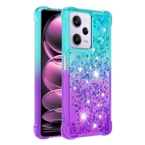 Silicone Candy Rubber TPU Bling-Bling Soft Case Cover YB2 for Xiaomi Redmi Note 12 Pro 5G Sky Blue