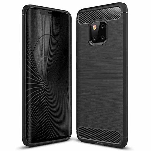 Silicone Candy Rubber TPU Line Soft Case Cover C01 for Huawei Mate 20 Pro Black