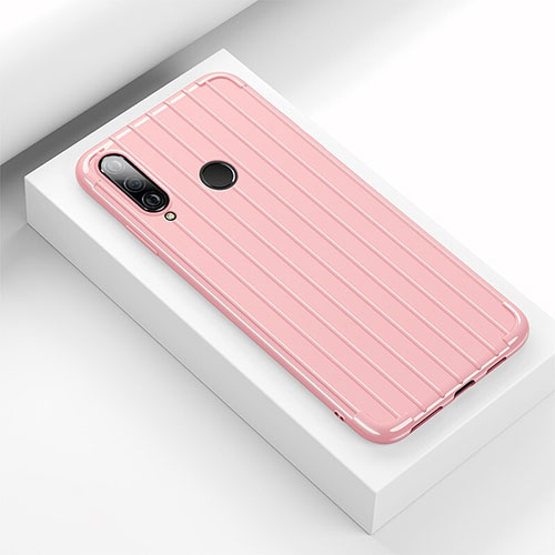 Silicone Candy Rubber TPU Line Soft Case Cover C01 for Huawei P30 Lite Pink