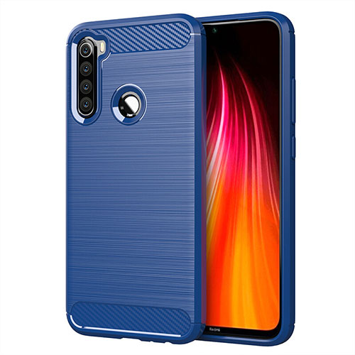 Silicone Candy Rubber TPU Line Soft Case Cover C01 for Xiaomi Redmi Note 8 (2021) Blue