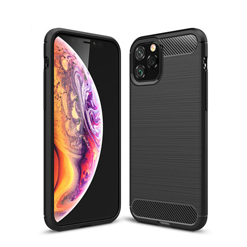 Silicone Candy Rubber TPU Line Soft Case Cover C02 for Apple iPhone 11 Pro Max Black