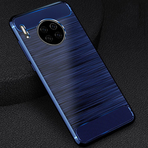 Silicone Candy Rubber TPU Line Soft Case Cover C02 for Huawei Mate 30E Pro 5G Blue