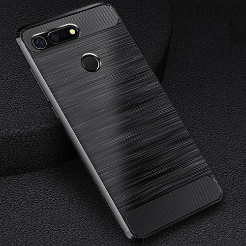Silicone Candy Rubber TPU Line Soft Case Cover C03 for Huawei Honor V20 Black