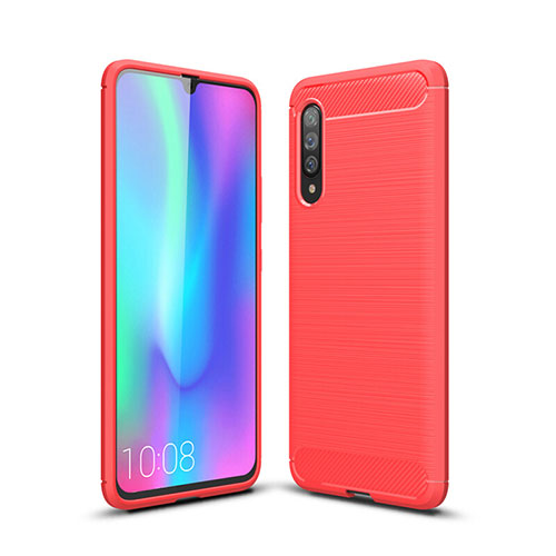 Silicone Candy Rubber TPU Line Soft Case Cover C04 for Samsung Galaxy A70 Red