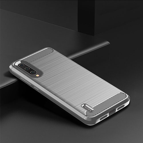 Silicone Candy Rubber TPU Line Soft Case Cover C08 for Xiaomi Mi A3 Silver