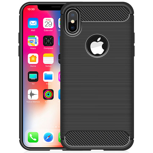 Silicone Candy Rubber TPU Line Soft Case Cover for Apple iPhone X Black