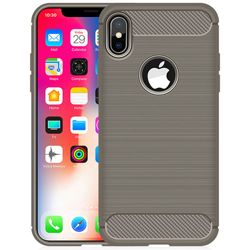 Silicone Candy Rubber TPU Line Soft Case Cover for Apple iPhone X Gray