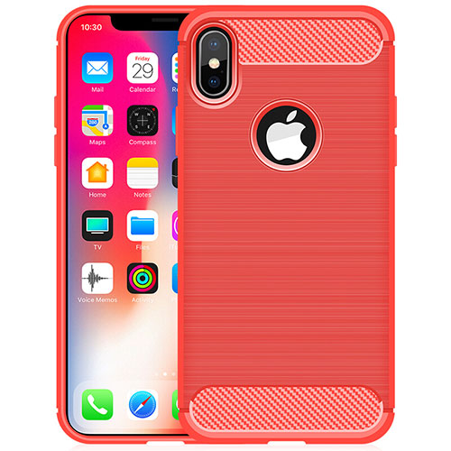 Silicone Candy Rubber TPU Line Soft Case Cover for Apple iPhone X Red