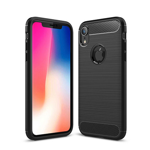 Silicone Candy Rubber TPU Line Soft Case Cover for Apple iPhone XR Black