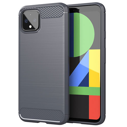 Silicone Candy Rubber TPU Line Soft Case Cover for Google Pixel 4 Gray