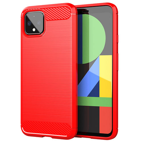 Silicone Candy Rubber TPU Line Soft Case Cover for Google Pixel 4 Red