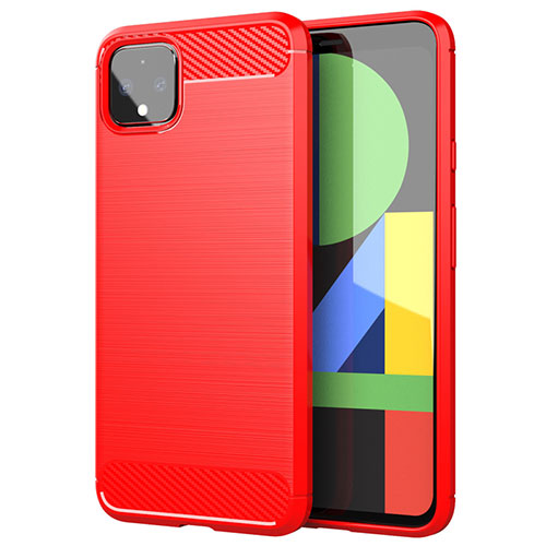 Silicone Candy Rubber TPU Line Soft Case Cover for Google Pixel 4 XL Red