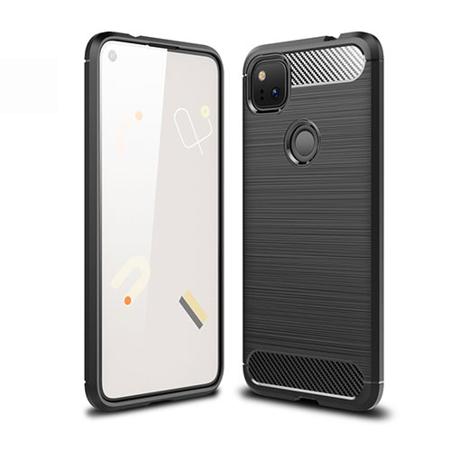 Silicone Candy Rubber TPU Line Soft Case Cover for Google Pixel 4a Black