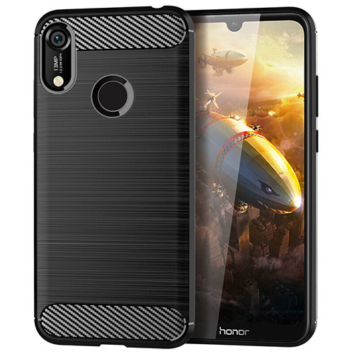 Silicone Candy Rubber TPU Line Soft Case Cover for Huawei Honor 8A Black