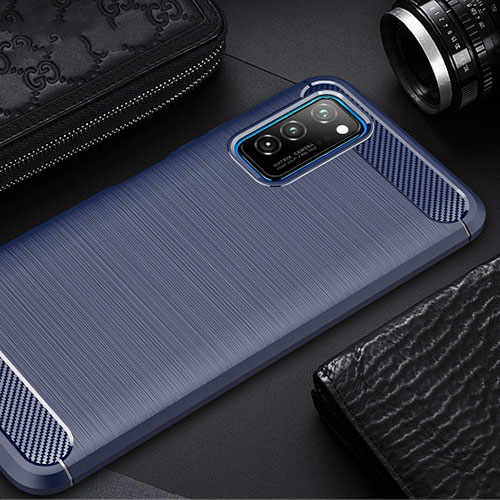 Silicone Candy Rubber TPU Line Soft Case Cover for Huawei Honor V30 Pro 5G Blue