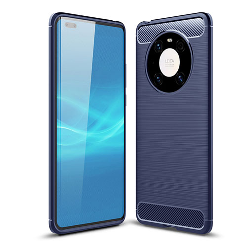 Silicone Candy Rubber TPU Line Soft Case Cover for Huawei Mate 40 Pro Blue