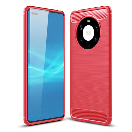 Silicone Candy Rubber TPU Line Soft Case Cover for Huawei Mate 40 Pro+ Plus Red