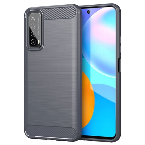 Silicone Candy Rubber TPU Line Soft Case Cover for Huawei P Smart (2021) Gray