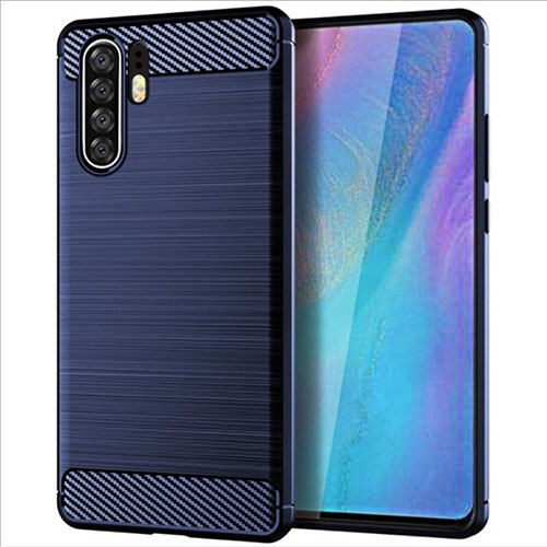 Silicone Candy Rubber TPU Line Soft Case Cover for Huawei P30 Pro Blue