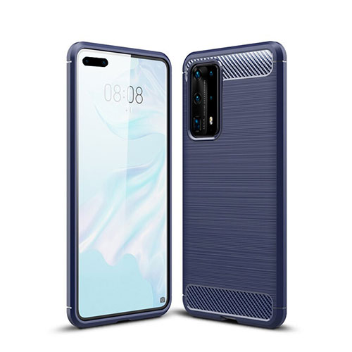 Silicone Candy Rubber TPU Line Soft Case Cover for Huawei P40 Pro+ Plus Blue