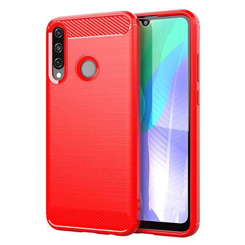 Silicone Candy Rubber TPU Line Soft Case Cover for Huawei Y6p Red
