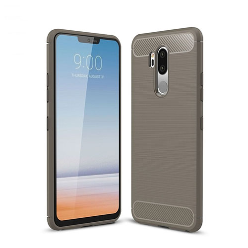 Silicone Candy Rubber TPU Line Soft Case Cover for LG G7 Gray