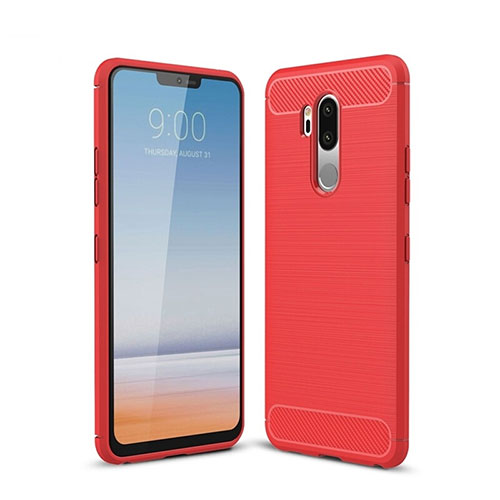 Silicone Candy Rubber TPU Line Soft Case Cover for LG G7 Red