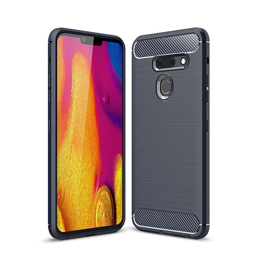Silicone Candy Rubber TPU Line Soft Case Cover for LG G8 ThinQ Blue