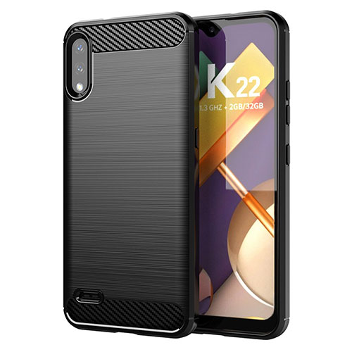 Silicone Candy Rubber TPU Line Soft Case Cover for LG K22 Black