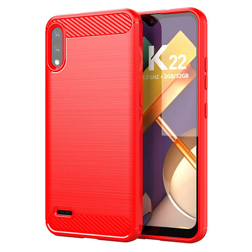 Silicone Candy Rubber TPU Line Soft Case Cover for LG K22 Red