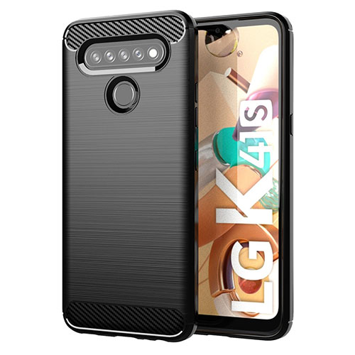 Silicone Candy Rubber TPU Line Soft Case Cover for LG K41S Black