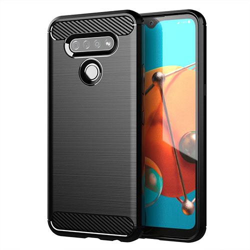 Silicone Candy Rubber TPU Line Soft Case Cover for LG K51 Black