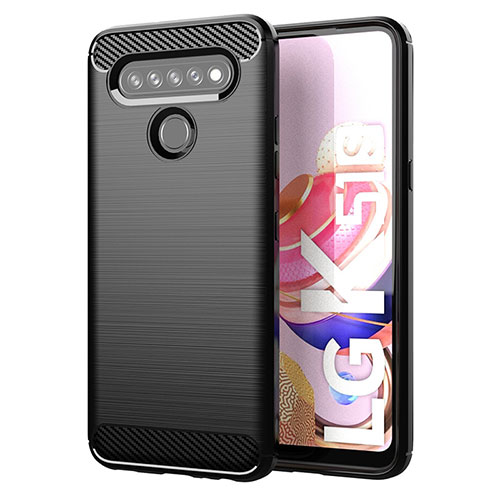 Silicone Candy Rubber TPU Line Soft Case Cover for LG K51S Black