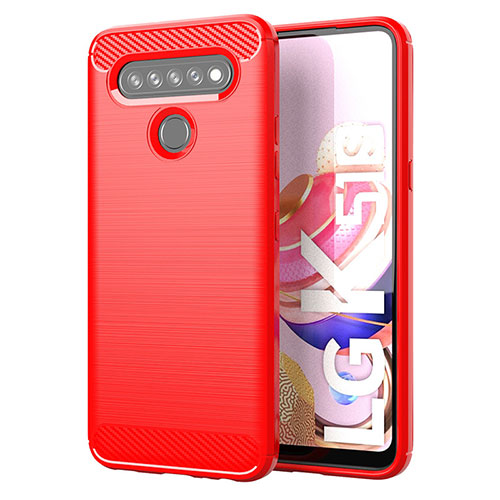 Silicone Candy Rubber TPU Line Soft Case Cover for LG K51S Red