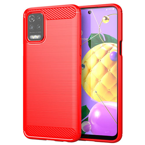 Silicone Candy Rubber TPU Line Soft Case Cover for LG K52 Red