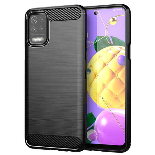 Silicone Candy Rubber TPU Line Soft Case Cover for LG Q52 Black