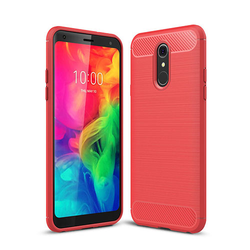 Silicone Candy Rubber TPU Line Soft Case Cover for LG Q7 Red