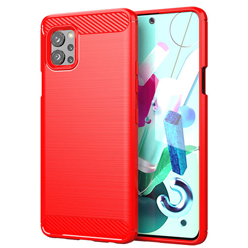 Silicone Candy Rubber TPU Line Soft Case Cover for LG Q92 5G Red