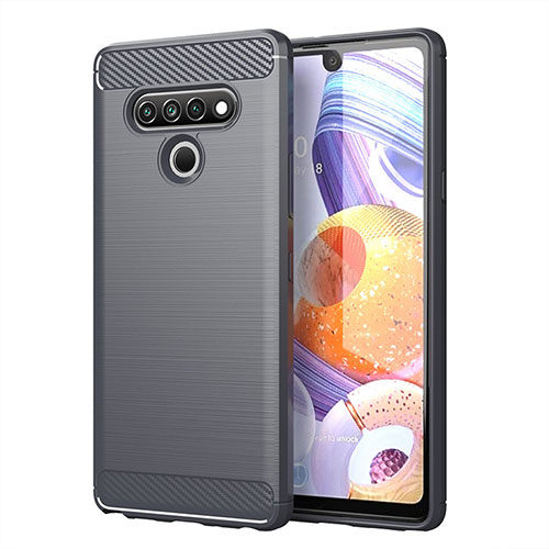 Silicone Candy Rubber TPU Line Soft Case Cover for LG Stylo 6 Gray