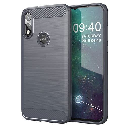 Silicone Candy Rubber TPU Line Soft Case Cover for Motorola Moto E (2020) Gray