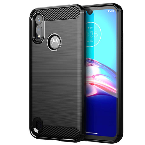 Silicone Candy Rubber TPU Line Soft Case Cover for Motorola Moto E6s (2020) Black