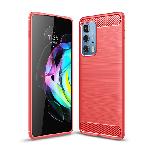Silicone Candy Rubber TPU Line Soft Case Cover for Motorola Moto Edge 20 Pro 5G Red