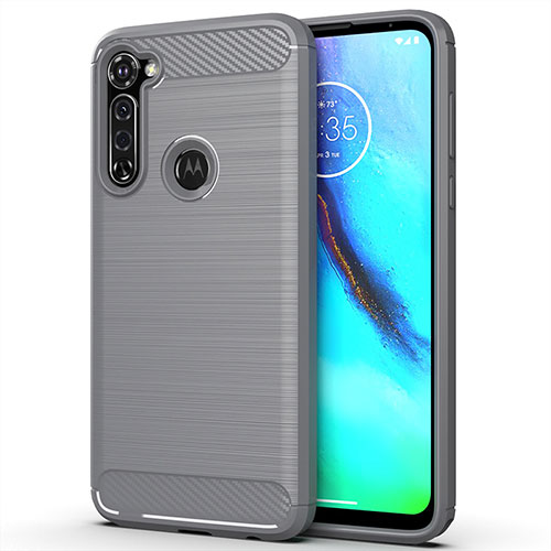 Silicone Candy Rubber TPU Line Soft Case Cover for Motorola Moto G Pro Gray