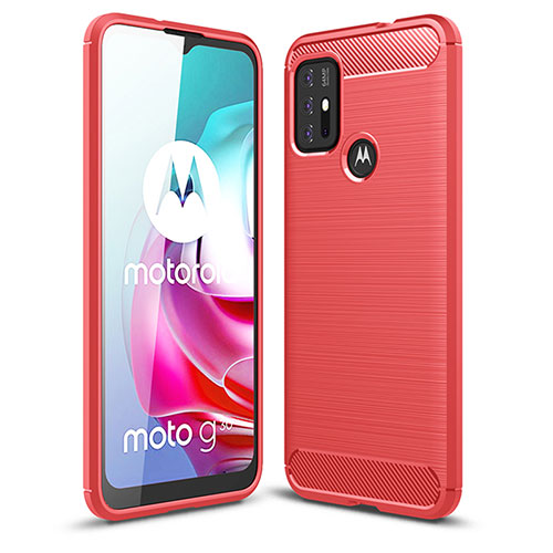 Silicone Candy Rubber TPU Line Soft Case Cover for Motorola Moto G10 Power Red
