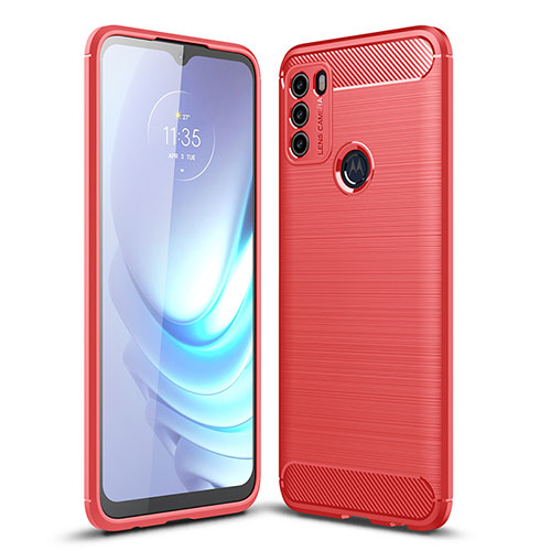 Silicone Candy Rubber TPU Line Soft Case Cover for Motorola Moto G50 Red