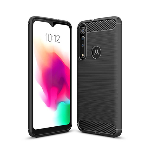 Silicone Candy Rubber TPU Line Soft Case Cover for Motorola Moto G8 Play Black