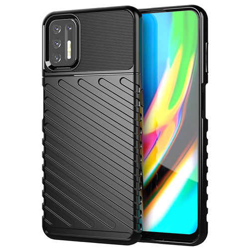 Silicone Candy Rubber TPU Line Soft Case Cover for Motorola Moto G9 Plus Black